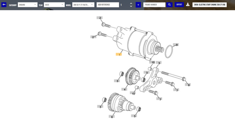 SHERCO OEM - MOTEUR DEMARRAGE ELECTRIQUE 250 2T FIN