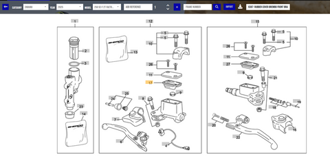 SHERCO OEM - CAOUTCHOUC CAOUTCHOUC BREMBO MAITRE CYLINDRE DE FREIN AVANT