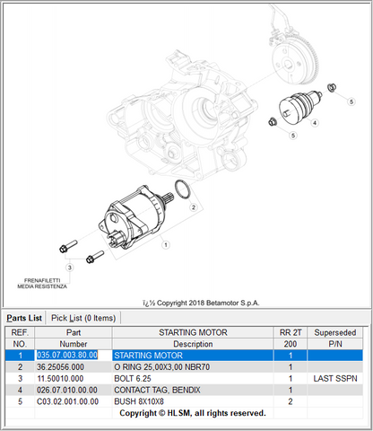 Beta OEM - DEMARREUR RR 2T