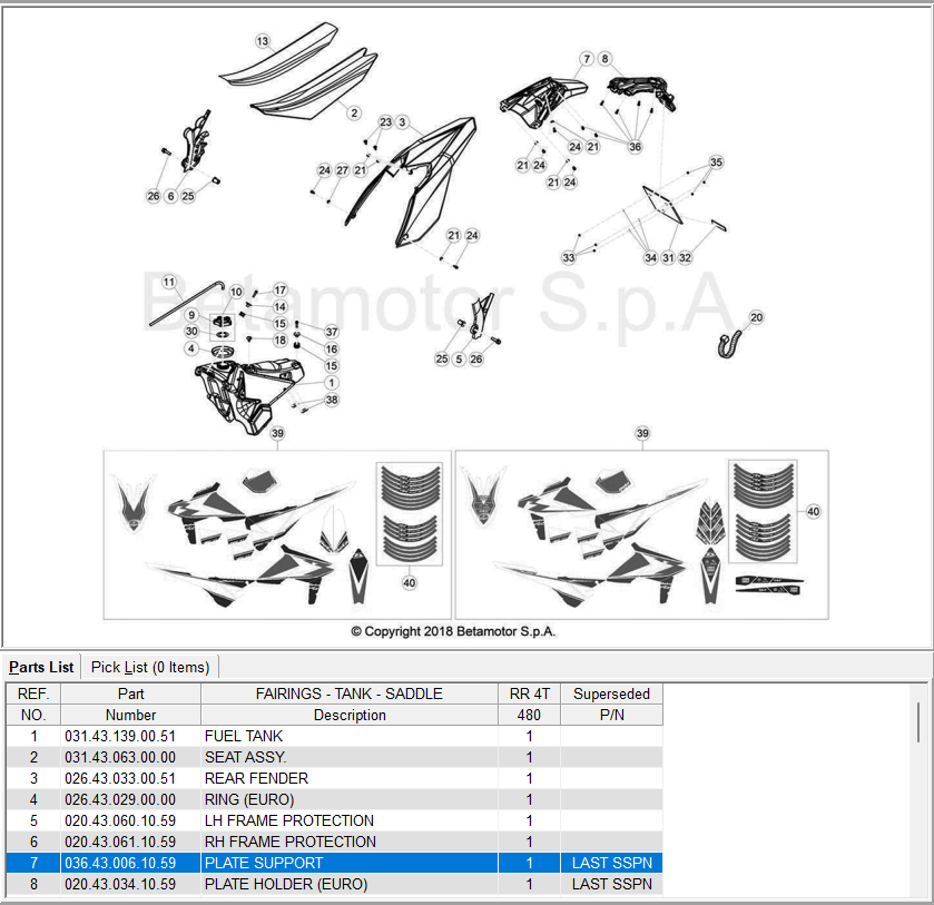 BETA OEM - REAR FENDER BLUE XTRAINER 2T BETA OEM - REAR FENDER BLUE XTRAINER 2T