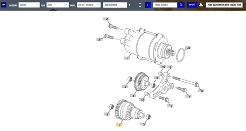 SHERCO OEM - ASSY STARTER DRIVE END 250 2T