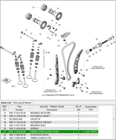 BETA OEM - Timing Chain Guide Head