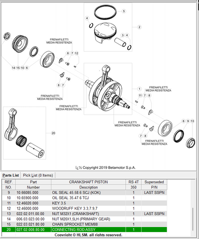 Beta OEM - CONNECTING ROD 350/390RR