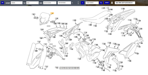 SHERCO OEM - FEU AVANT PLASTIQUE FIN 2012