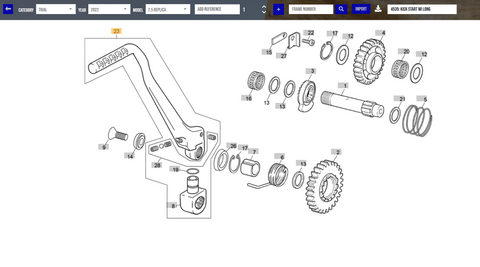 SHERCO OEM - KICK START WI LONG