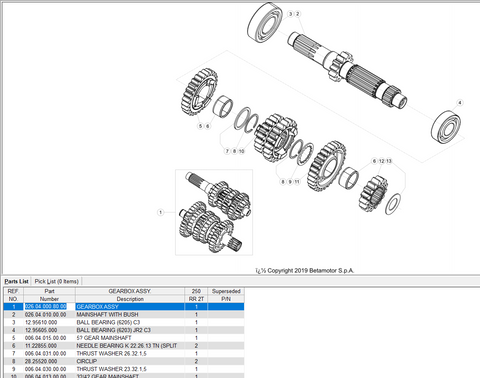 Beta OEM -  Gearbox Assembly MY13+ 250/300 RR/XT