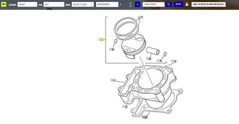 SHERCO OEM - PISTON SET 84 VIPER END 300 SEF A