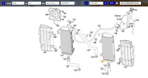 SHERCO OEM - RADIATEUR GAUCHE 250/300 2T