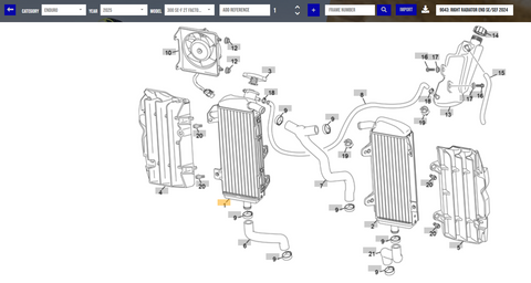 SHERCO OEM - RADIATEUR GAUCHE 250/300 2T