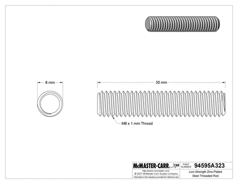 M6X30mm stud