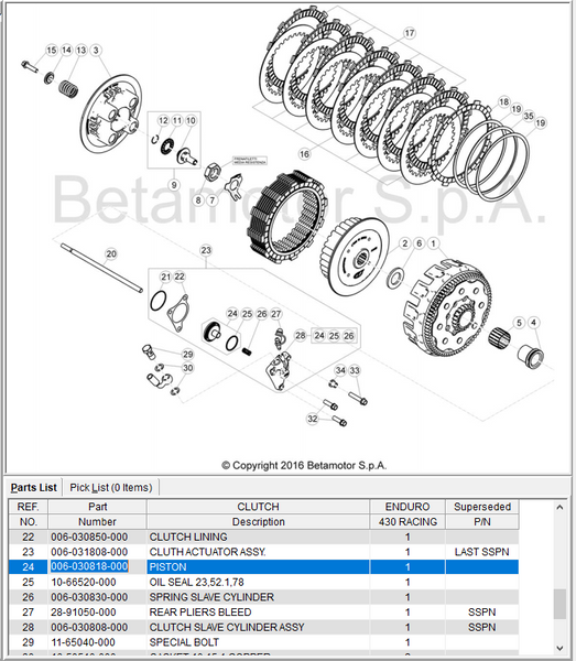 Beta OEM - Clutch Slave Rebuild Kit MY13-17 Beta OEM - Clutch Slave Rebuild Kit MY13-17