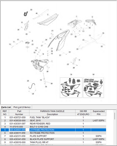 BETA OEM - PROTECTION DE CADRE GAUCHE MY15-19