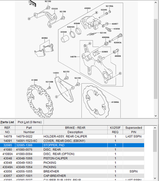 Beta OEM - Rear Brake Caliper Stopper Wear Pad Beta OEM - Rear Brake Caliper Stopper Wear Pad